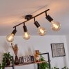 Plafonnier Cacoq Noir, 4 lumières