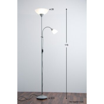 Lampadaire à vasque Reality Blanc, 2 lumières