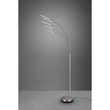 Lampadaire Reality Reed LED Nickel mat, 5 lumières