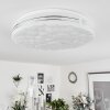 Plafonnier  Savardeix LED Chrome, Blanc, 1 lumière, Télécommandes, Changeur de couleurs