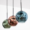 Ripoll Suspension, Boule lumineuse, Suspension Bleu, Vert, Cuivré, 3 lumières