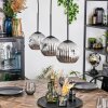 Ripoll Suspension, Boule lumineuse, Suspension Chrome, Fumé, 3 lumières