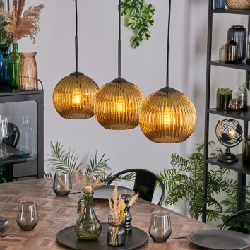Koyoto Suspension, Boule lumineuse, Suspension Or, 3 lumières