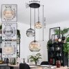Ripoll Suspension, Boule lumineuse, Suspension, Suspension grappe Ambre, Clair, Fumé, 3 lumières