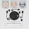 Ripoll Suspension, Boule lumineuse, Suspension, Suspension grappe Ambre, Clair, Fumé, 3 lumières