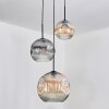 Ripoll Suspension, Boule lumineuse, Suspension, Suspension grappe Ambre, Clair, Fumé, 3 lumières