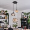 Ripoll Suspension, Boule lumineuse, Suspension, Suspension grappe Ambre, Clair, Fumé, 3 lumières
