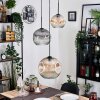 Ripoll Suspension, Boule lumineuse, Suspension, Suspension grappe Ambre, Clair, Fumé, 3 lumières
