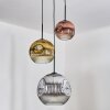 Ripoll Suspension, Boule lumineuse, Suspension, Suspension grappe Chrome, Or, Clair, Cuivré, Fumé, 3 lumières
