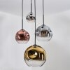 Ripoll Suspension, Boule lumineuse, Suspension grappe Chrome, Or, Clair, Cuivré, Fumé, 4 lumières