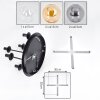 Gastor Plafonnier, Boule lumineuse 45 cm Ambre, Clair, Fumé, 5 lumières