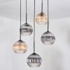 Koyoto Suspension, Boule lumineuse, Suspension grappe Ambre, Clair, Fumé, 5 lumières