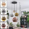 Ripoll Suspension, Boule lumineuse, Suspension grappe Ambre, Or, Cuivré, Fumé, 4 lumières