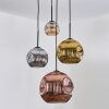 Ripoll Suspension, Boule lumineuse, Suspension grappe Ambre, Or, Cuivré, Fumé, 4 lumières
