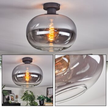 Apedo Plafonnier, Boule lumineuse Clair, Fumé, 1 lumière