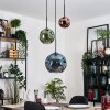Ripoll Suspension, Boule lumineuse, Suspension grappe Bleu, Vert, Cuivré, 3 lumières