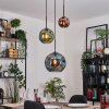 Ripoll Suspension, Boule lumineuse, Suspension grappe Bleu, Vert, Cuivré, 3 lumières