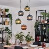 Koyoto Suspension, Boule lumineuse, Suspension grappe 45 cm Bleu, Vert, Cuivré, 5 lumières