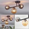Chehalis Plafonnier, Boule lumineuse Ambre, Fumé, 3 lumières