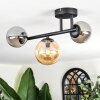 Chehalis Plafonnier, Boule lumineuse Ambre, Fumé, 3 lumières