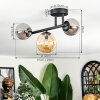 Chehalis Plafonnier, Boule lumineuse Ambre, Fumé, 3 lumières