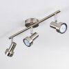 Edain Plafonnier, Spot de plafond LED Chrome, Nickel mat, 3 lumières