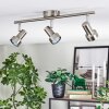 Edain Plafonnier, Spot de plafond LED Chrome, Nickel mat, 3 lumières