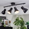 Farel Plafonnier, Spot de plafond Chrome, Noir, 4 lumières