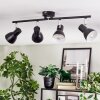 Farel Plafonnier, Spot de plafond Chrome, Noir, 4 lumières