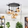 Koyoto Plafonnier, Boule lumineuse 45 cm Ambre, 5 lumières