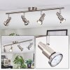 Firan Plafonnier, Spot de plafond LED Chrome, Nickel mat, 4 lumières