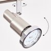 Firan Plafonnier, Spot de plafond LED Chrome, Nickel mat, 4 lumières