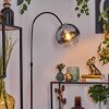 Koyoto Lampadaire Chrome, Noir, 1 lumière