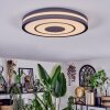 Ganor Plafonnier LED Noir, Blanc, 1 lumière, Télécommandes
