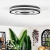 Ganor Plafonnier LED Noir, Blanc, 1 lumière, Télécommandes