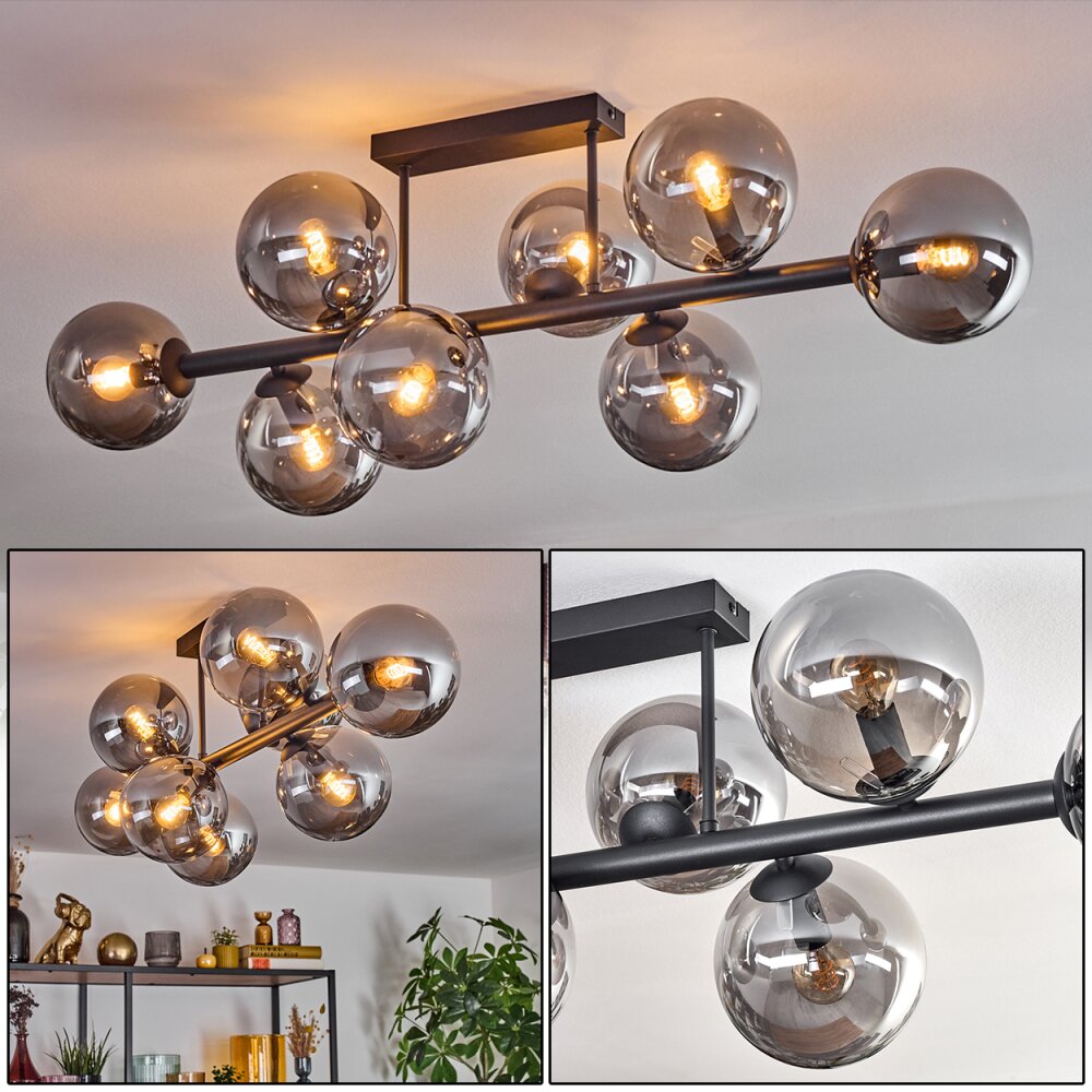 Gastor Plafonnier, Boule lumineuse Fumé, 8 lumières main product photo