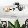 Chehalis Plafonnier, Boule lumineuse Ambre, Clair, Fumé, 3 lumières