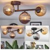 Chehalis Plafonnier, Boule lumineuse Ambre, Fumé, 3 lumières