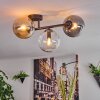 Gastor Plafonnier, Boule lumineuse Ambre, Clair, Fumé, 3 lumières
