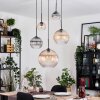 Koyoto Suspension, Boule lumineuse, Suspension grappe Ambre, Clair, Fumé, 5 lumières