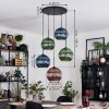 Koyoto Suspension, Boule lumineuse, Suspension grappe Bleu, Vert, Cuivré, 5 lumières