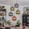 Koyoto Suspension, Boule lumineuse, Suspension grappe Bleu, Vert, Cuivré, 5 lumières