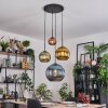 Koyoto Suspension, Boule lumineuse, Suspension grappe 35 cm Bleu, Or, Vert, Cuivré, 4 lumières
