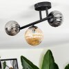 Chehalis Plafonnier, Boule lumineuse Ambre, Fumé, 3 lumières