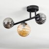 Chehalis Plafonnier, Boule lumineuse Ambre, Fumé, 3 lumières