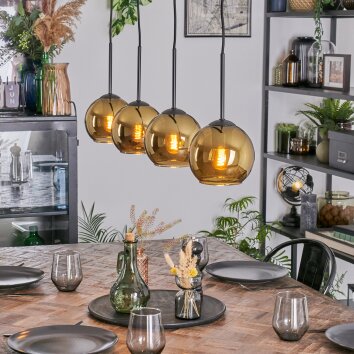 Koyoto Suspension, Boule lumineuse, Suspension Or, 4 lumières