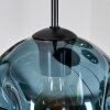 Ripoll Suspension, Boule lumineuse, Suspension grappe Bleu, Vert, Cuivré, 5 lumières
