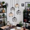 Ripoll Suspension, Boule lumineuse, Suspension grappe Ambre, Clair, Fumé, 5 lumières