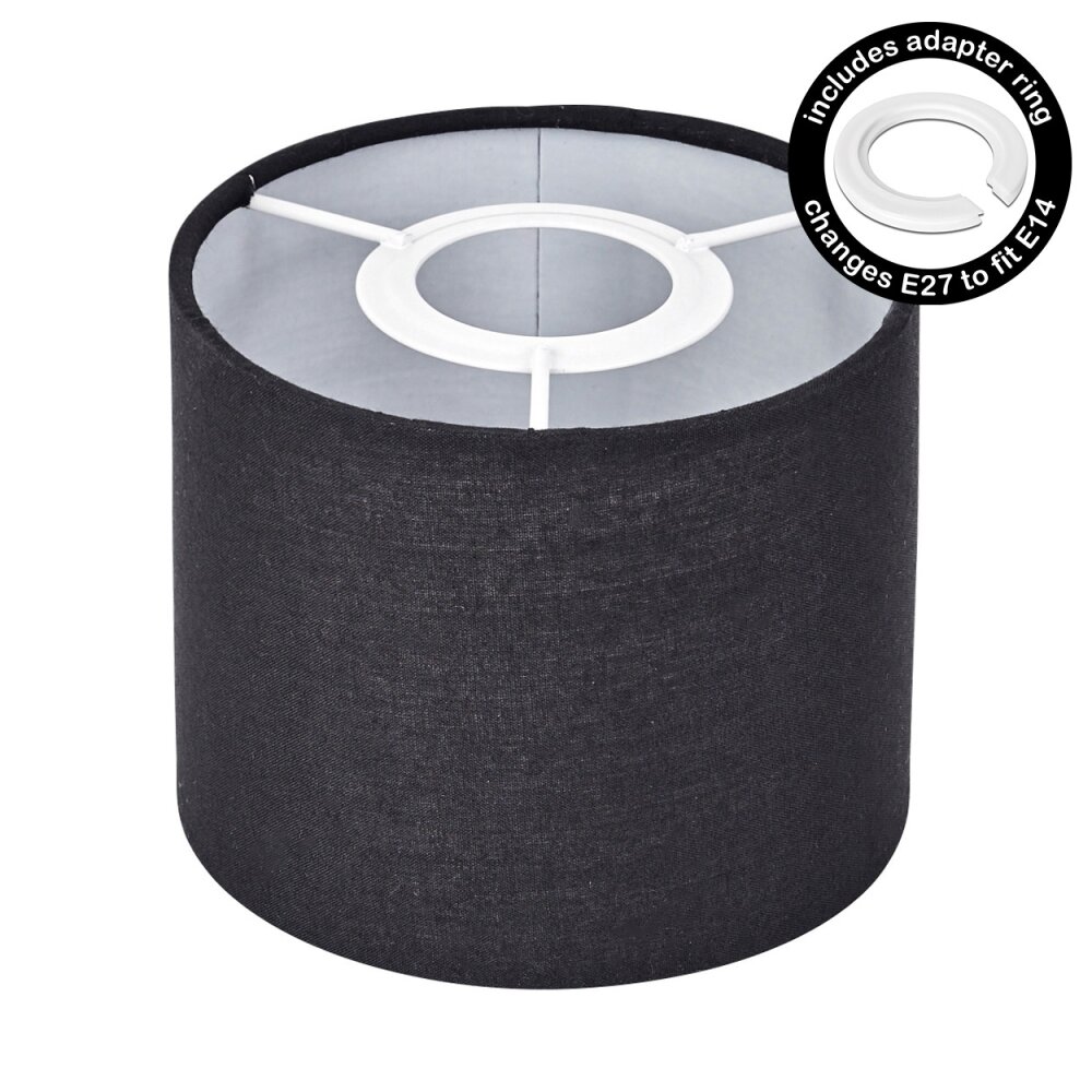 Abat-jour en tissu Bassagoda pièce de rechange, Abat-jour Noir, Blanc main product photo