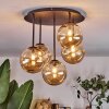 Chehalis Plafonnier, Boule lumineuse Ambre, 5 lumières